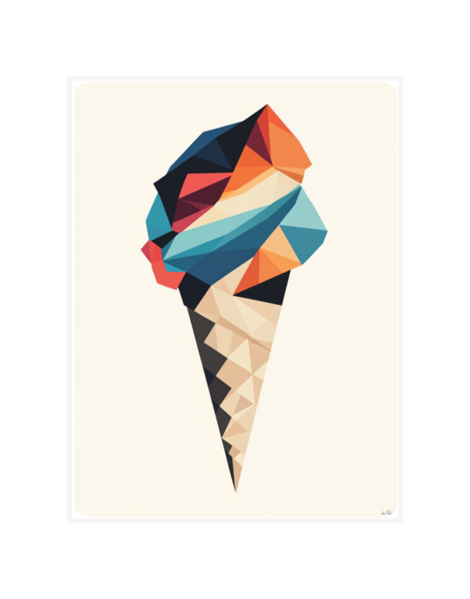 Tutti Frutti Geometric Ice Cream